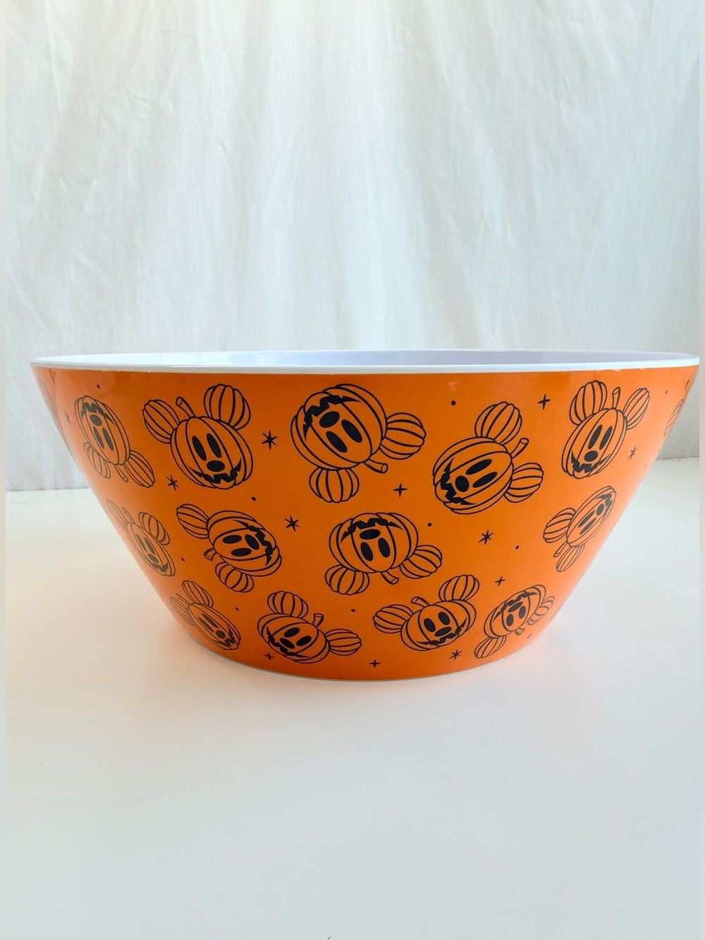 Disney Zrike Brands Orange Mickey Mouse Halloween Pumpkin Melamine Serving Bowl